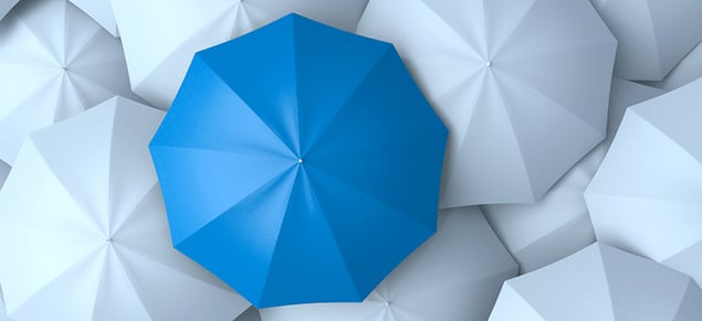 Blue Umbrella with White Umbrellas_Differentiation_GettyImages_980x450