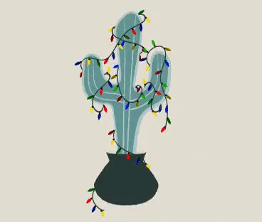 Cactus with string lights gif