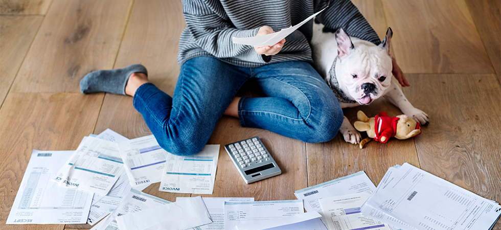 lady with tax papers