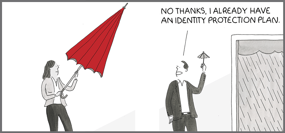 identity protection scams cartoon