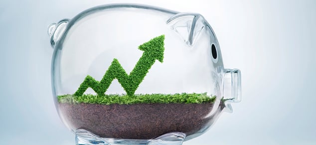 Piggy Bank with Grass Financial Arrow_GettyImages_980x450