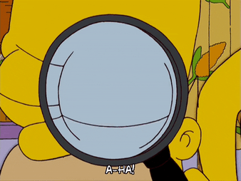 Homer Simpson magnifying glass