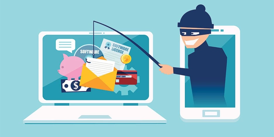 Illustration_Hacker phishing data from computer